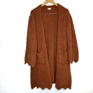 POL Cozy Chunky Oversized Brown Cardigan Size Medium